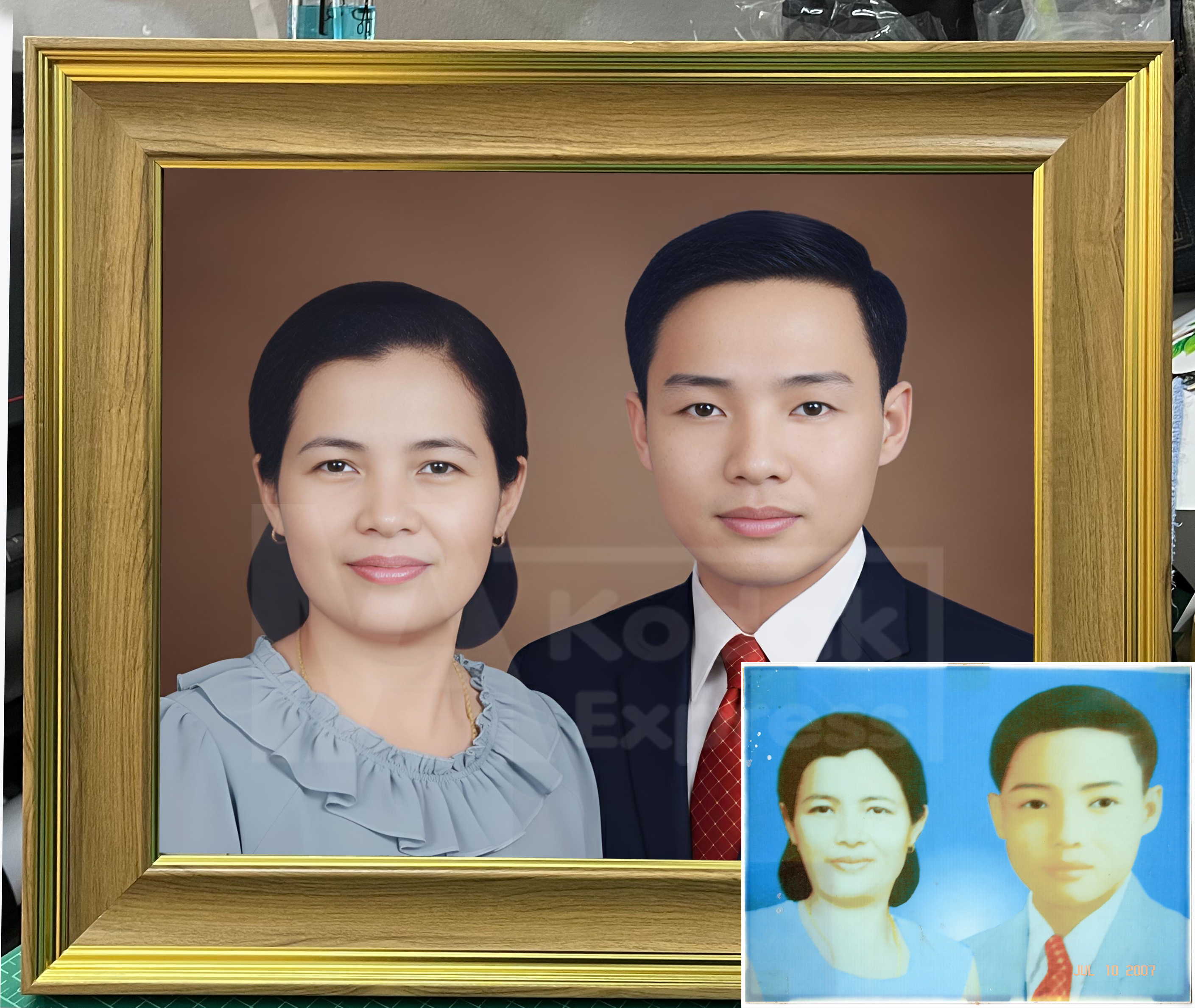 ผลงานภาพเก่าทำใหม่พร้อมกรอบ